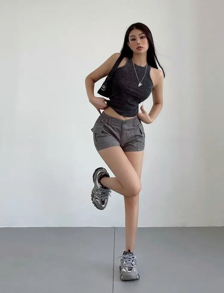 Short Pants Woman High Waist Shorts for Women Cotton Harajuku Fashion Summer Youthful Wholesale XL Elegant Classic Stretchy Hot