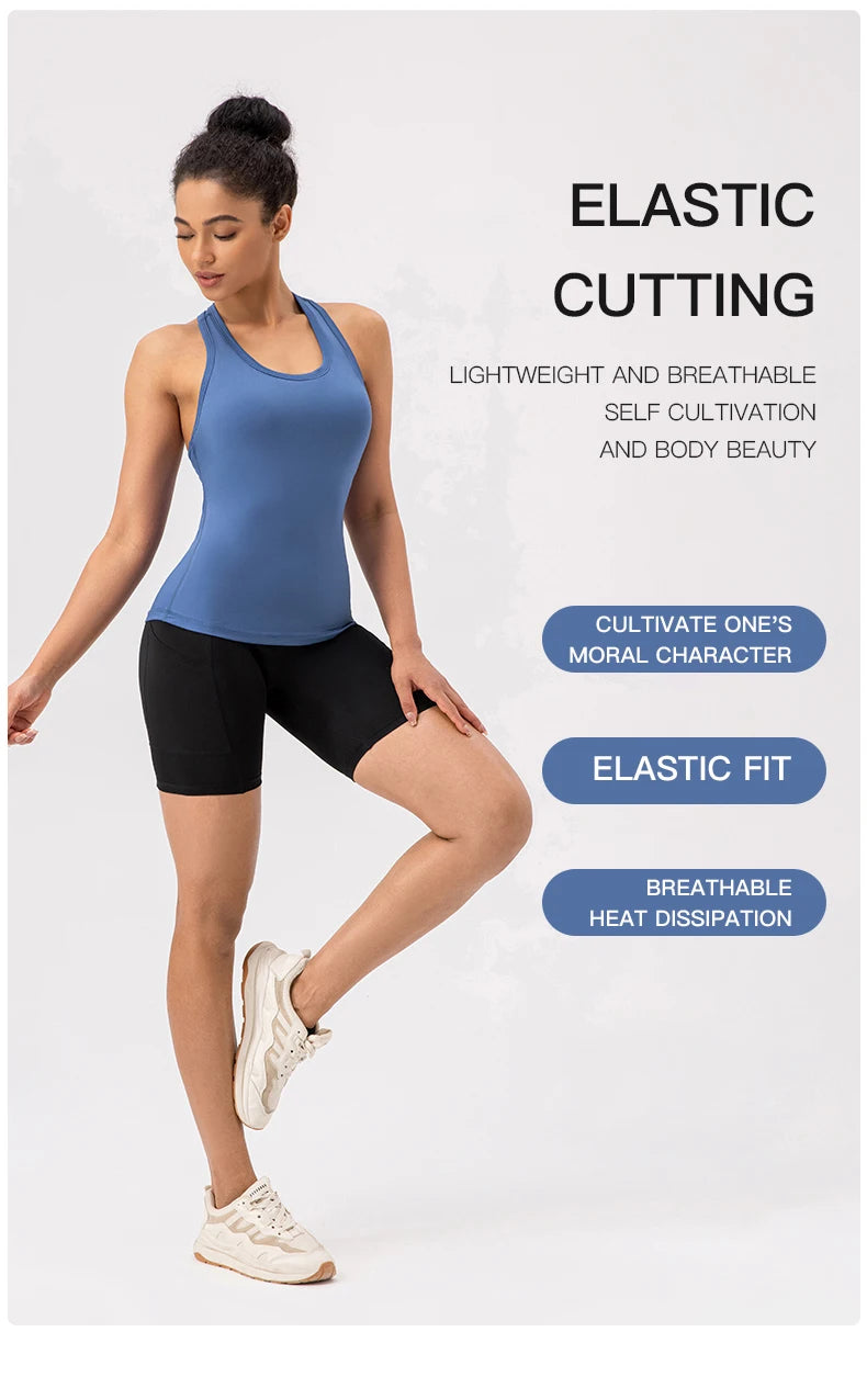 Yoga Vest Women Gym Sleeveless Sport Shirt Fitness Training Sportswear Vest Outdoor Running Sport Tank Tops