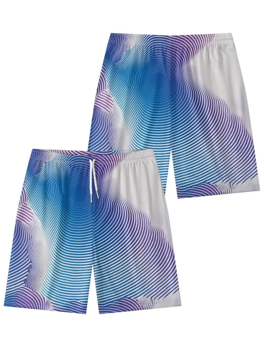 Lines Abstract Colorful Art Printed Urban Shorts Summer Essential Cool Chic Beachwear Gym Streetwear Couple All-Match Oversized