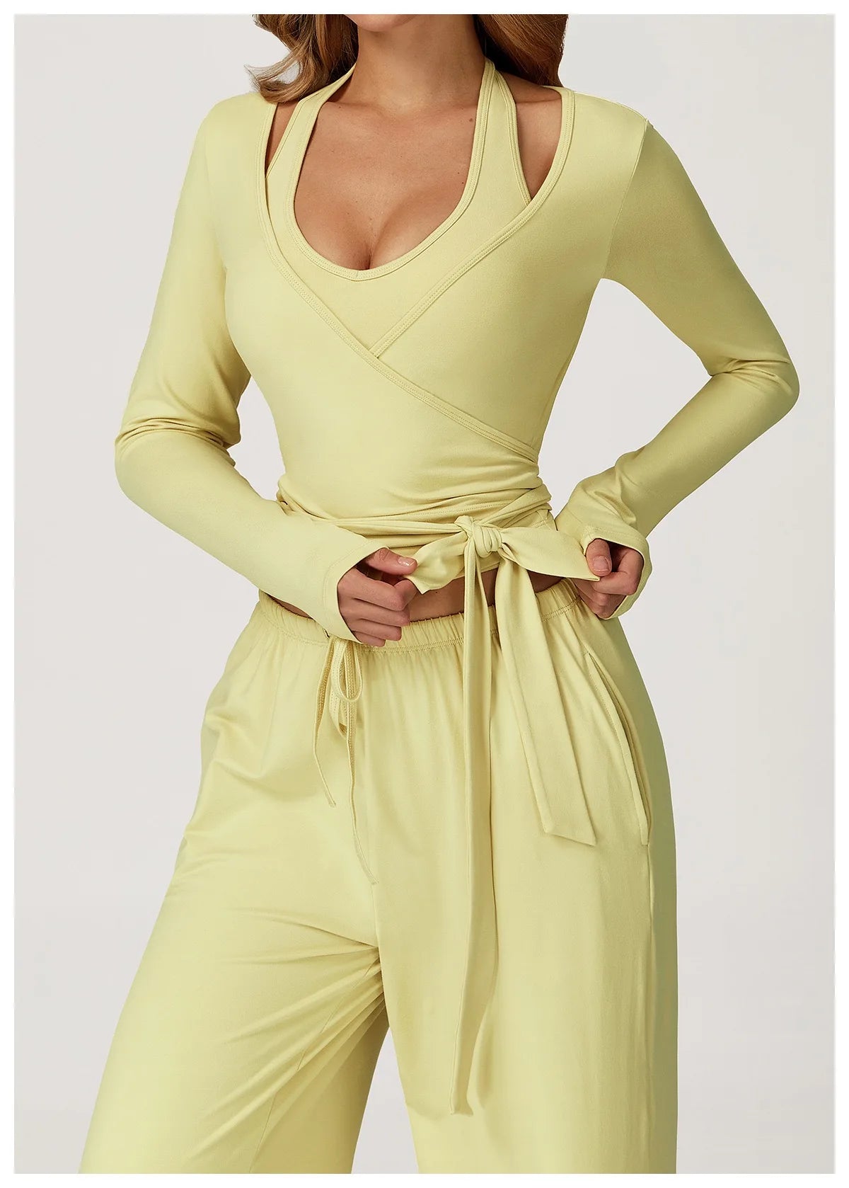 Gym Thin Sexy Strappy Cross Top Breathable Yoga Wear T Clothing Running Cover-up Fitness Wear Long-sleeved Shirts Yoga Pilates