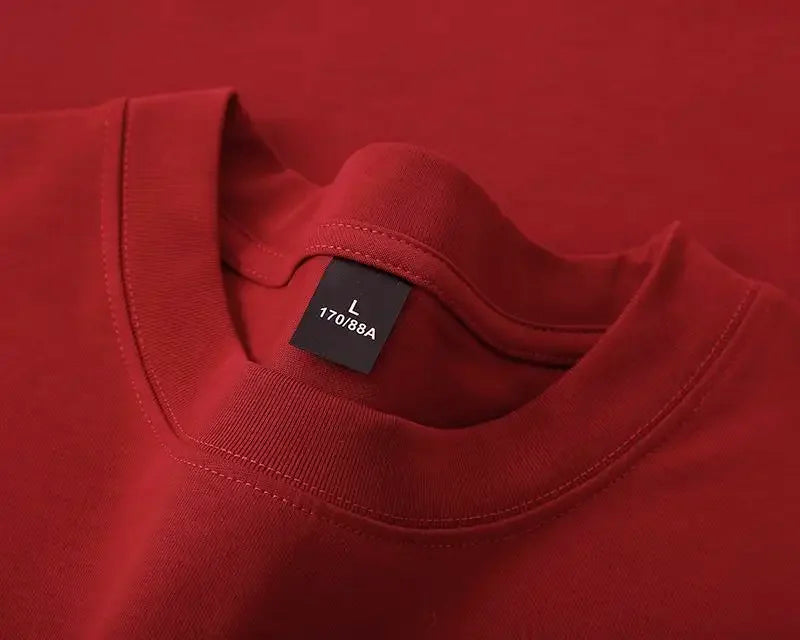 600g Cotton T-Shirts Men Short Sleeved Heavyweight Summer Round Neck Loose Breathable Shirt for Men Women Basic Tee