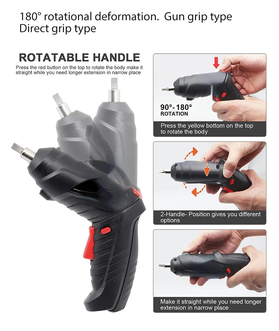 electric screw driver Mini Household Electric Drill Rotated Cordless Screwdriver Power Tools Household Maintenance Repair