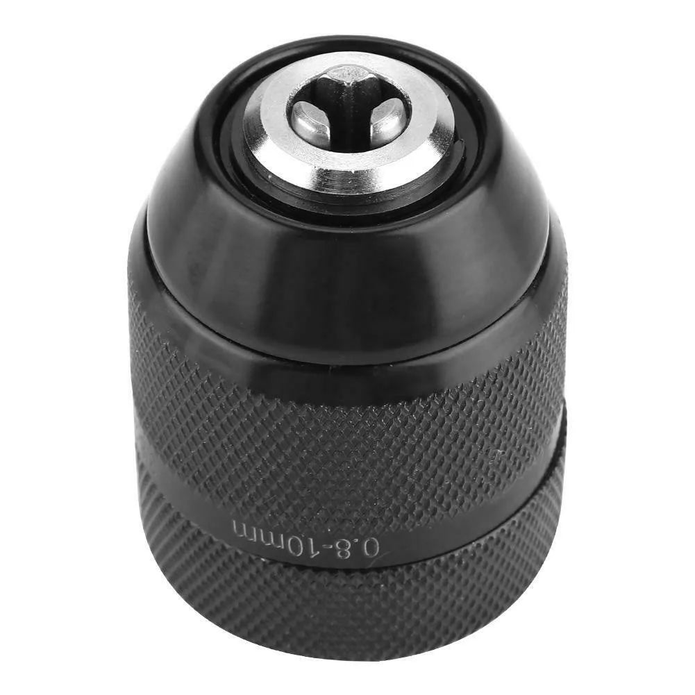 Durable 0 8 10mm Metal Drill Chuck, 3/8 24UNF Thread, Reliable Locking Function With Ratchets, Suitable For Percussion Drills