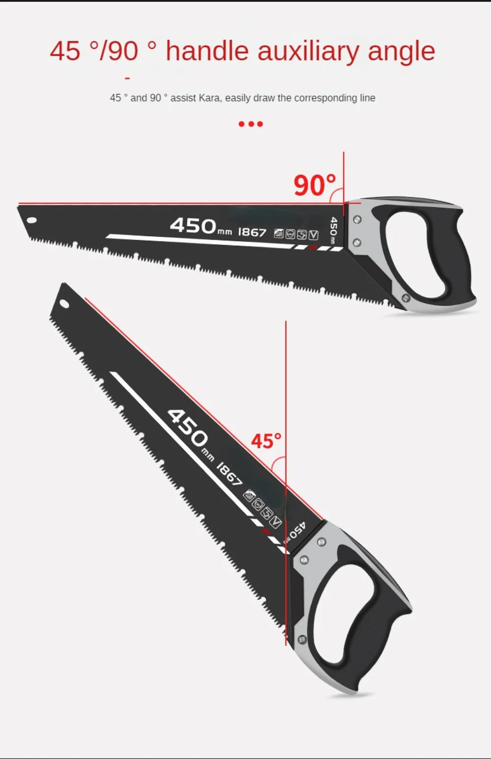 Universal 16/18/20inch Steel Woodcutting Handsaw 400/450/500mm Serration Long Timber Saw For Wood Cutting Hand Tool