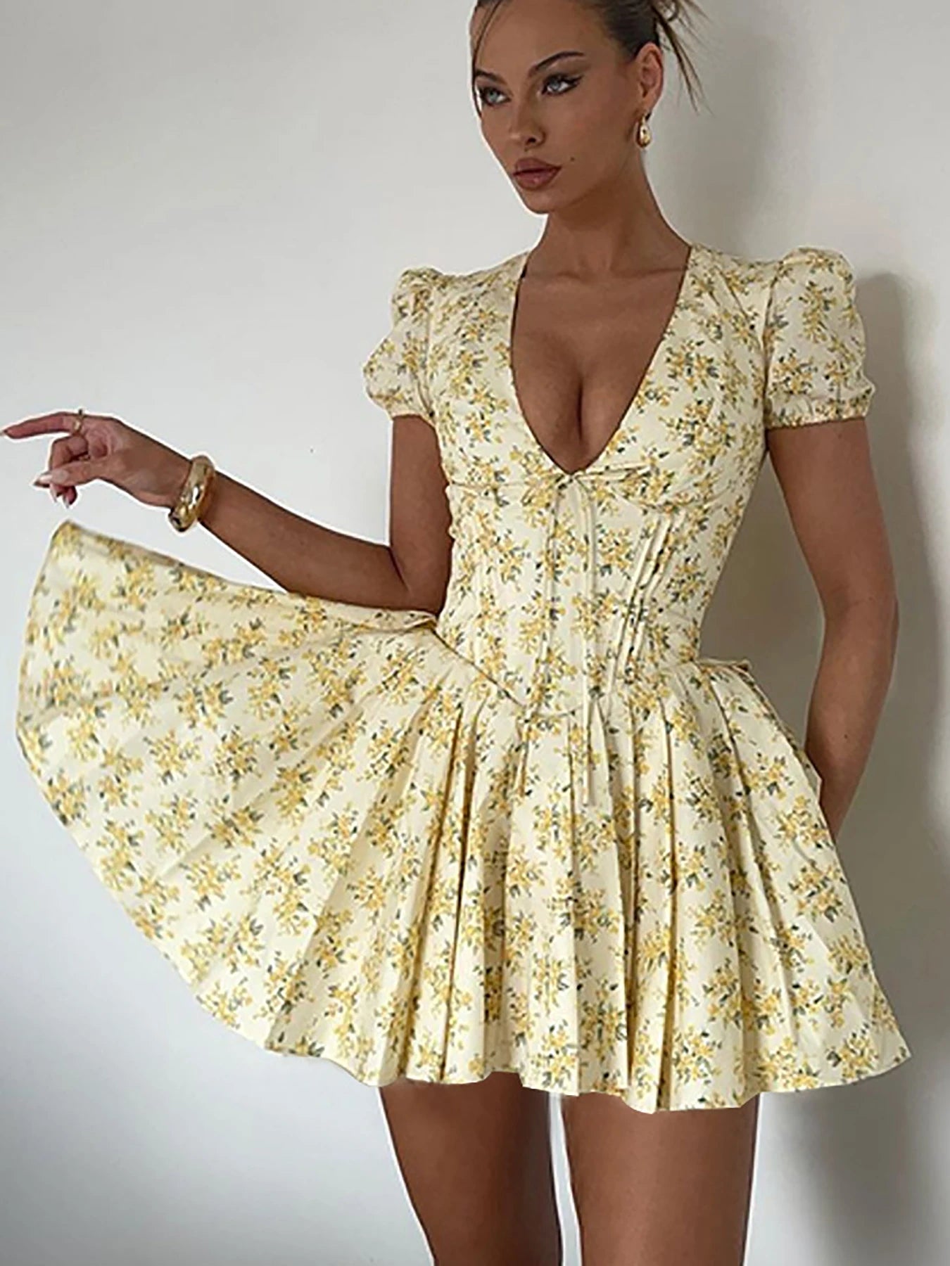 Floral short skirt 2025 summer new women&