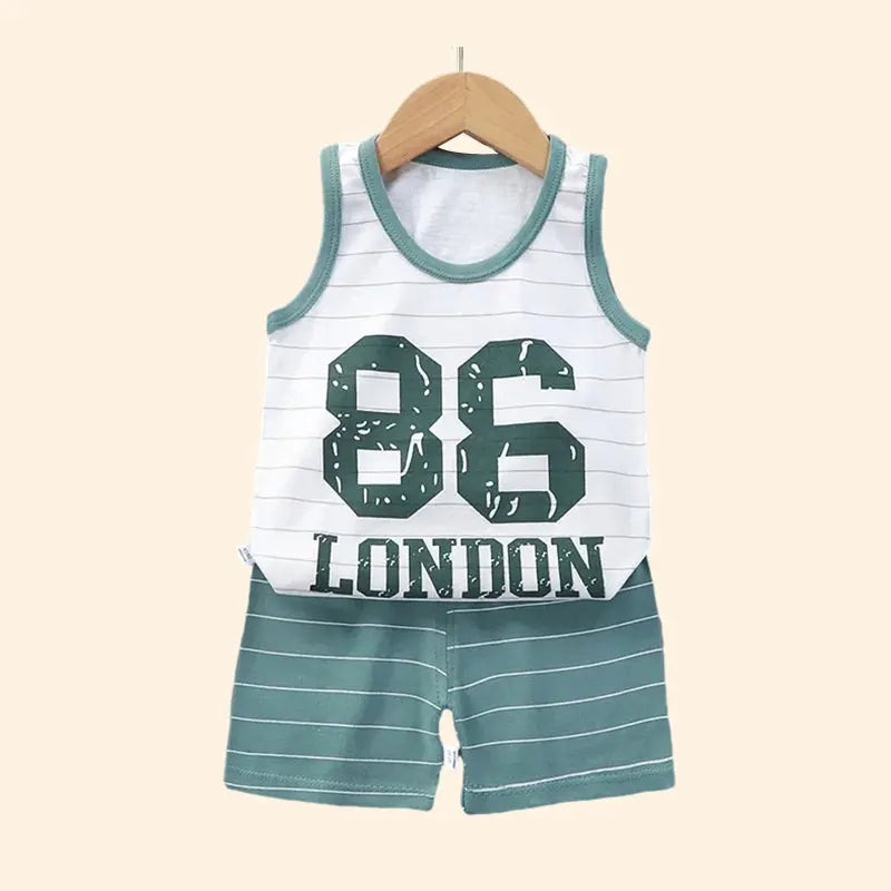 Children Sets Kids Clothes Boys Girls Vest Suit Summer Children&