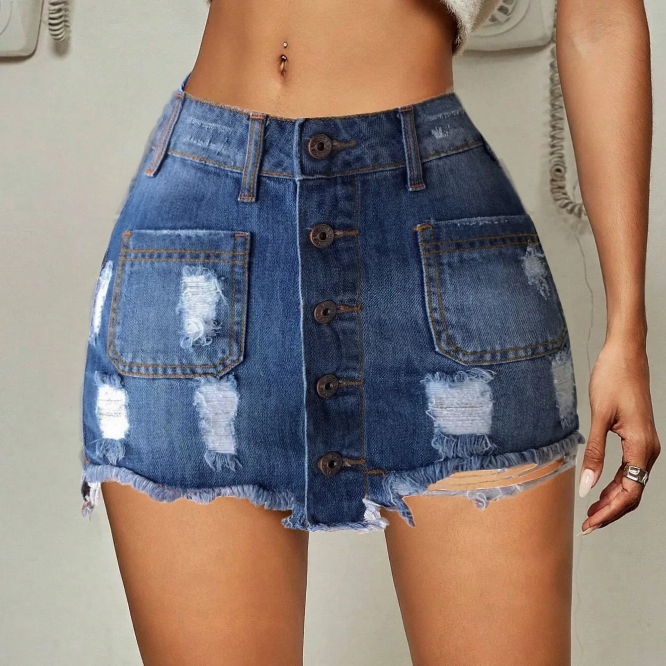 Short Denim Skirt Women&