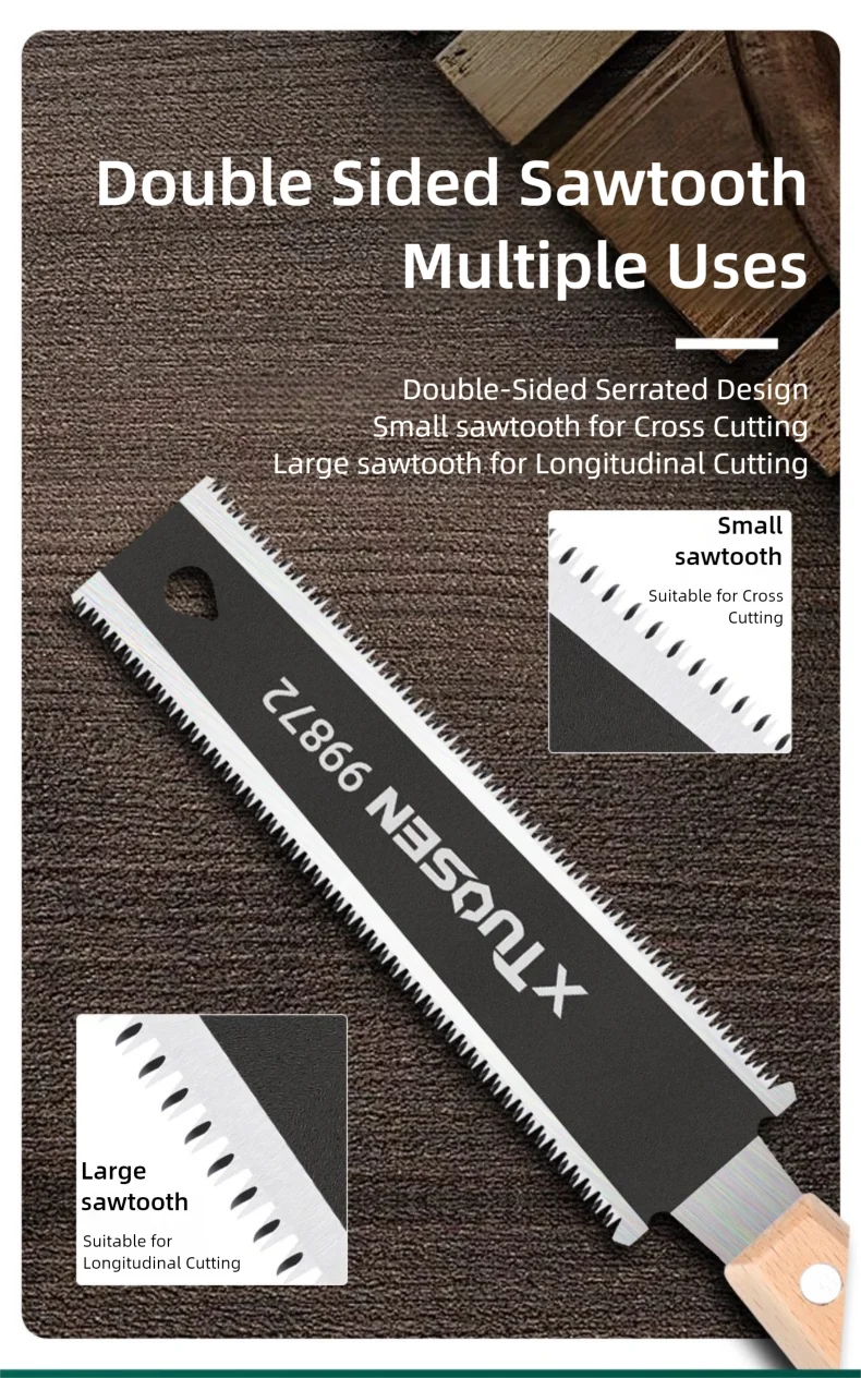Hand Saw 6-inch Double-sided Saw Flexible Blade for Flush Cutting Household Woodworking Tools Fine Tooth Precision Flat Saws