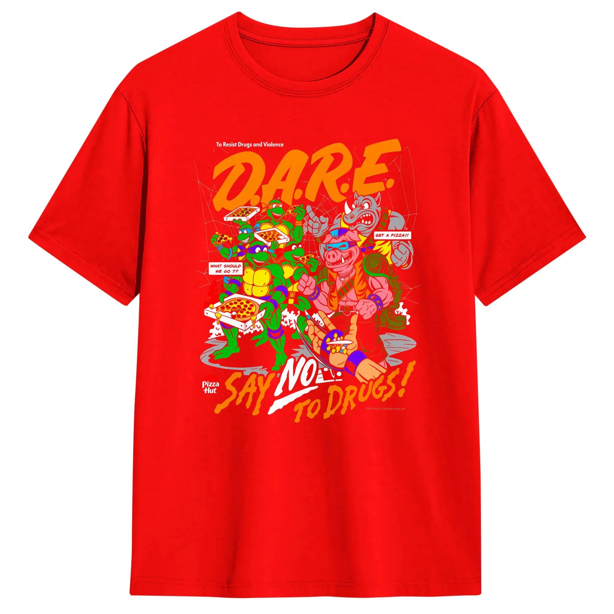 TMNT D.A.R.E. Just Say No 100 Cotton T-Shirts Hipster Tshirt for Men&