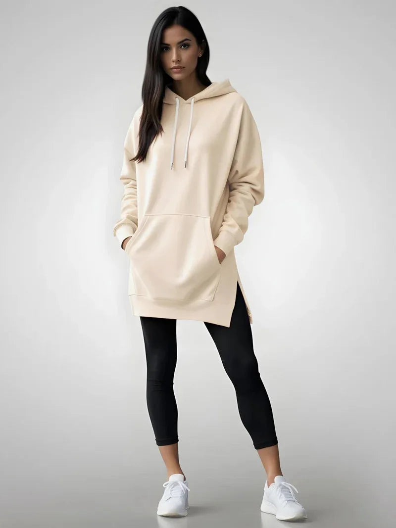 Hoodies Coats Women Solid Sweatshirts Jacket Pocket Drawstring Hooded Slight Strech Loose Casual Office Lady 2025 Spring Autumn