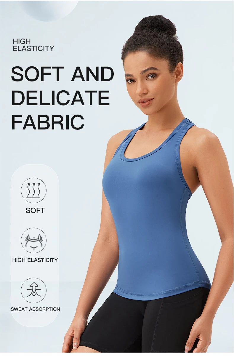 Yoga Vest Women Gym Sleeveless Sport Shirt Fitness Training Sportswear Vest Outdoor Running Sport Tank Tops