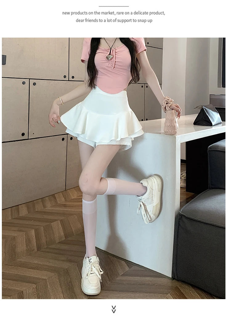 Woman Skirt Short White Skirts for Women High Waist Gyaru Korean Fashion Chic and Elegant Premium Quality Stylish Style