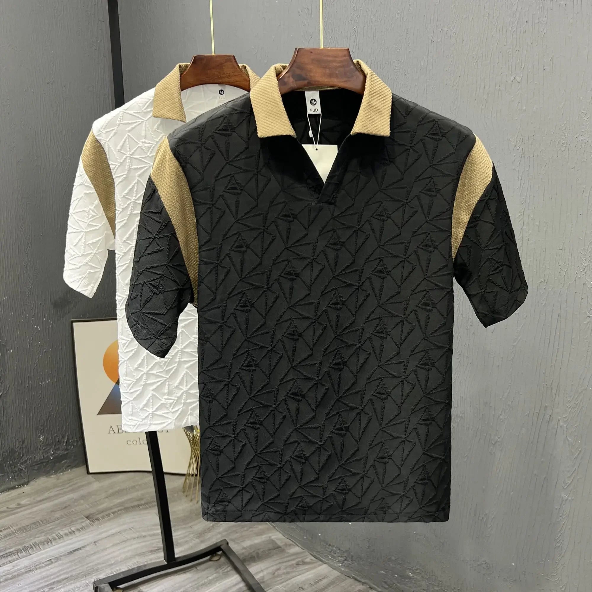 White Male Polo Shirts V Neck Black Aesthetic Vintage 5xl Basic Party Smooth Polyester Slim Fit Top Tee Mens with Collar T-shirt