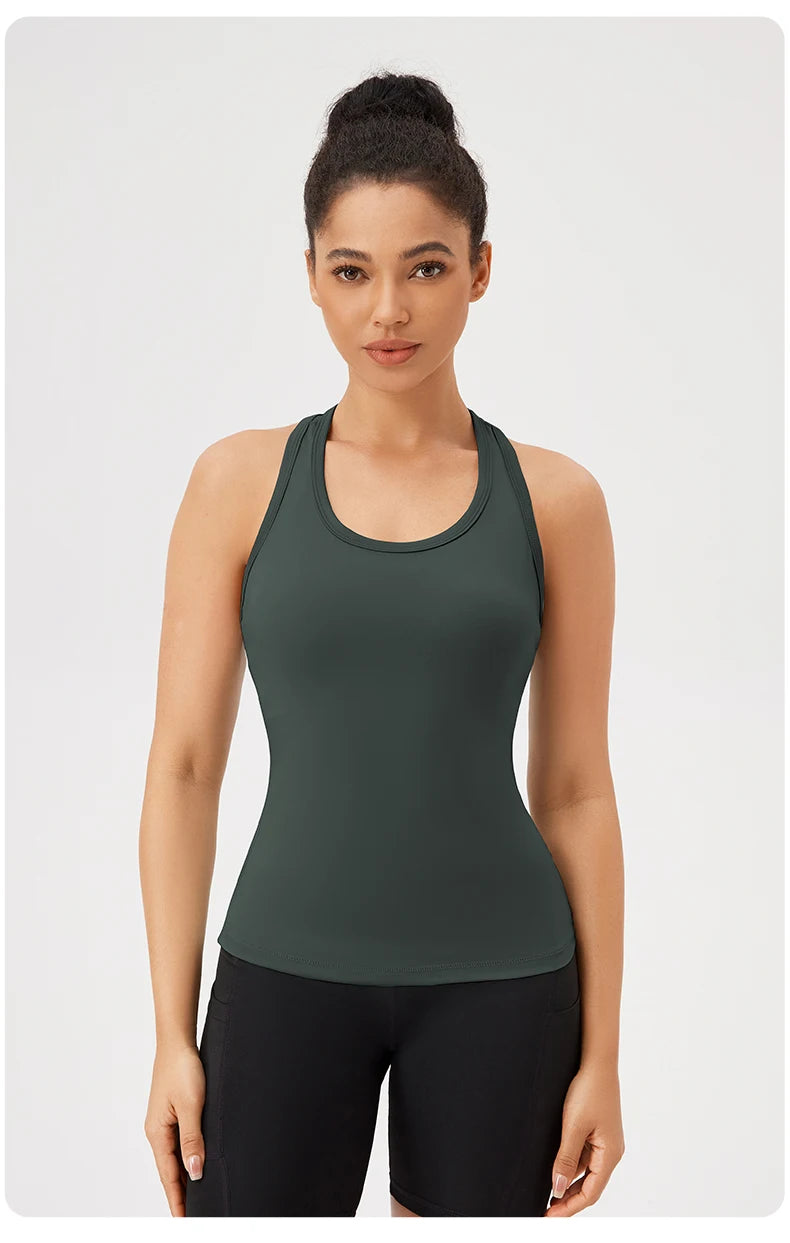 Yoga Vest Women Gym Sleeveless Sport Shirt Fitness Training Sportswear Vest Outdoor Running Sport Tank Tops
