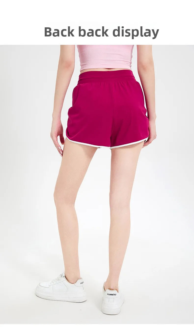 Sports Shorts for Women in Summer, Anti Glare, Quick Drying, Running, Fitness, Three Quarter Pants, Breathable