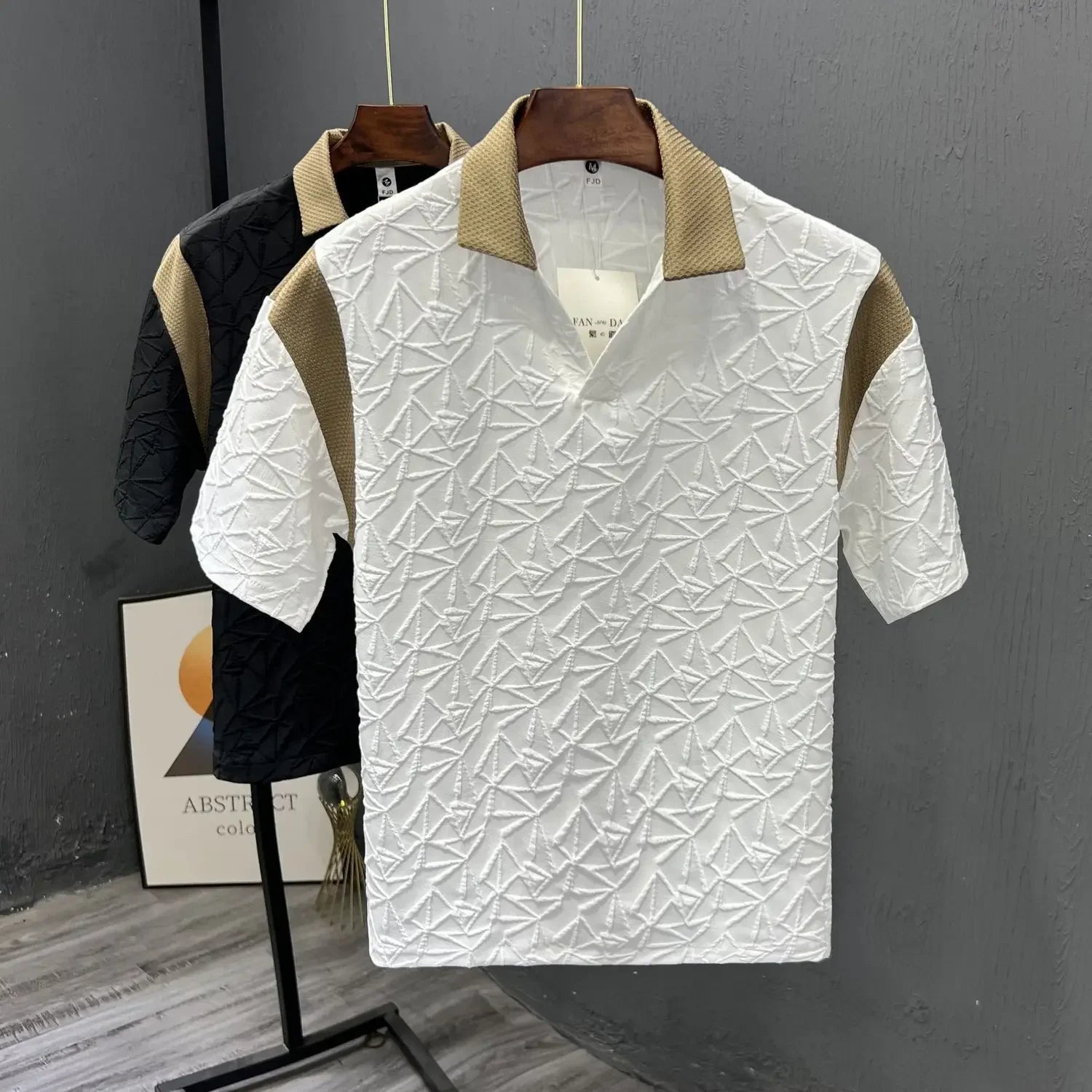 White Male Polo Shirts V Neck Black Aesthetic Vintage 5xl Basic Party Smooth Polyester Slim Fit Top Tee Mens with Collar T-shirt