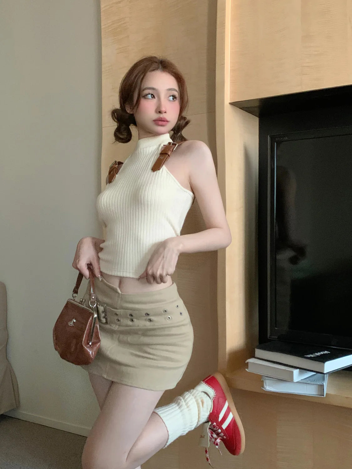 Tanks Women Personality Streetwear Ins Patchwork Design Summer Female Hotsweet Fashion Slim Korean Style Sexy Casual Sleeveless