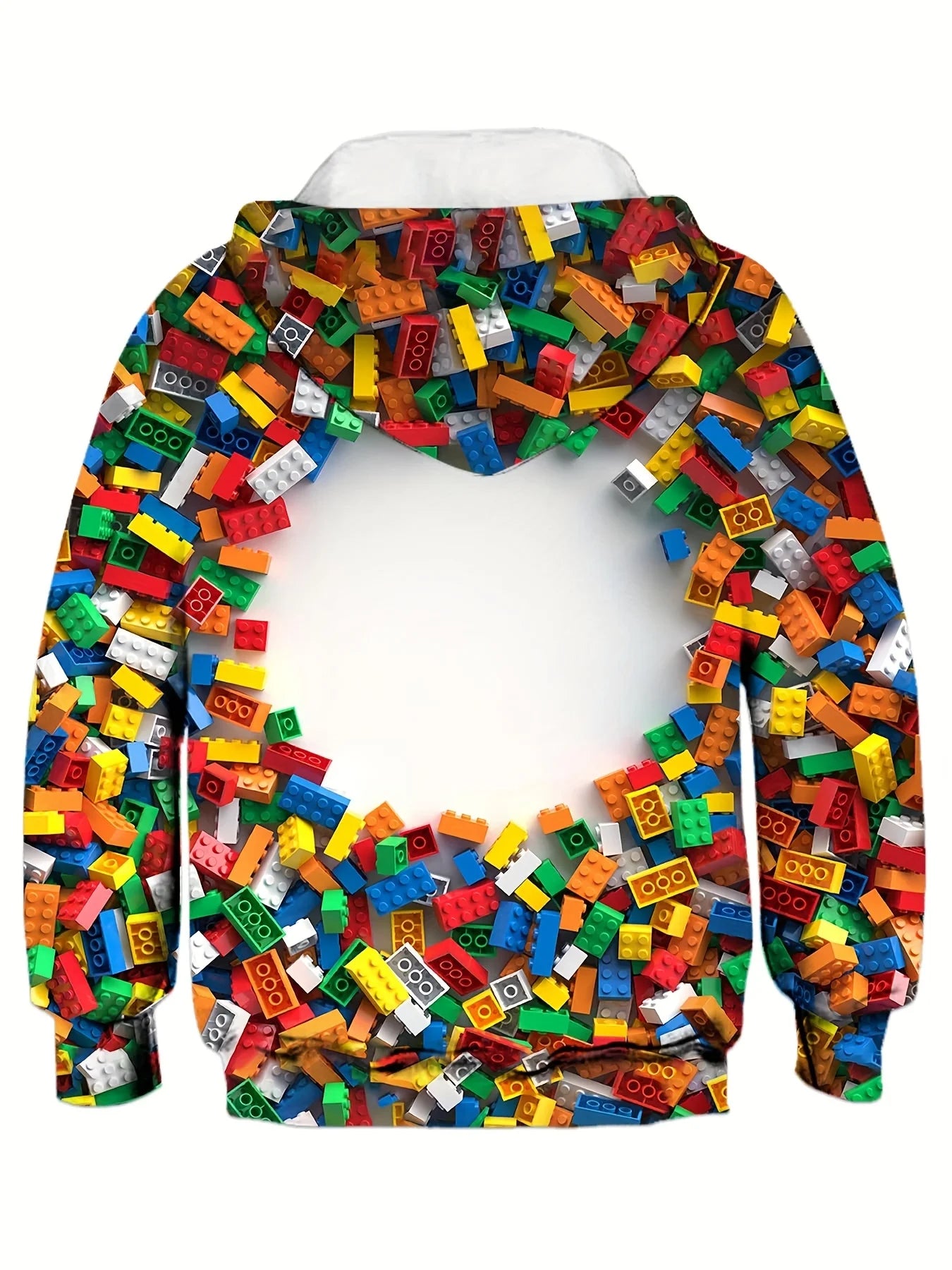Kids Clothes Boy Hoodies Girl Clothes Long Sleeve Building Block Print Casual Kids Summer Autumn Clothes Top Children&