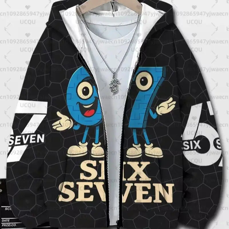 Hoodies For Kids 67 Six Seven Italian Brain Rot Math Joke Tops Y2k Game Saying Zipper Clothes Graphic Y2k Children&