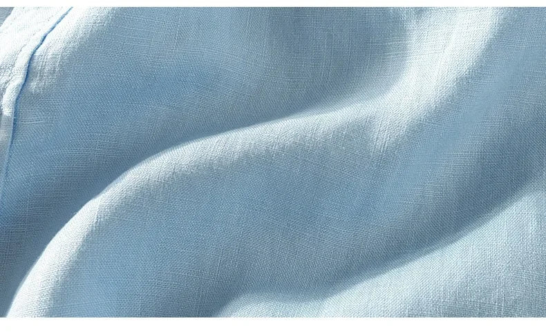 Pure Linen Short-sleeved Shirt Men&