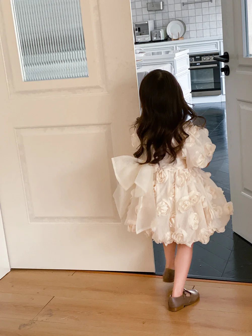 Children Clothing Korean Kids Clothes 2023 Spring and Summer Girls Flower Princess Dress Short Sleeve Sweet Cute Elegant Dress