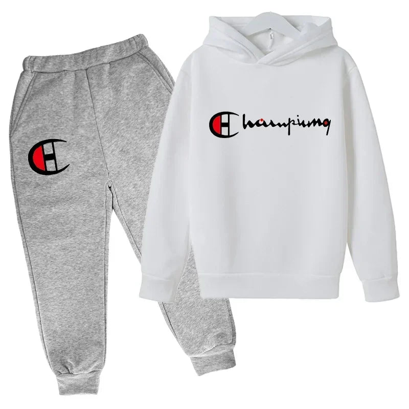 Hooded Hoodies Sweatshirts Sets Teenagers Fashion Groups of Pants Child SuitAutumn/winter Kids Clothing for Girl Boy Children&