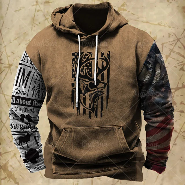 Hoodies For Men Y2k Golf Camping Casual cowboy Long Sleeve Autumn Fashion Sweatshirts 3d Printed Hooded Holiday Loose Oversized
