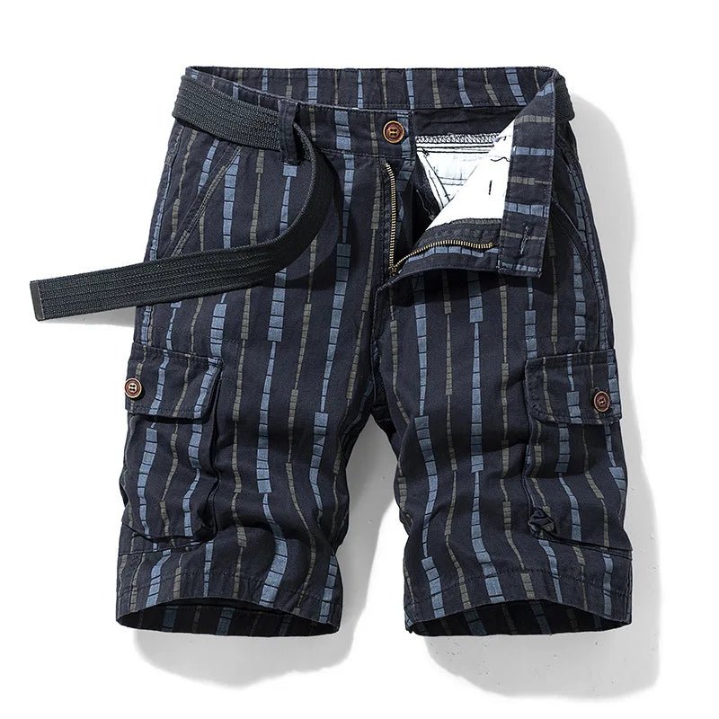 Men Shorts 2023 Fashion Plaid Beach Shorts Mens Casual Camo Camouflage Shorts Military Short Pants Male Bermuda Cargo Overalls
