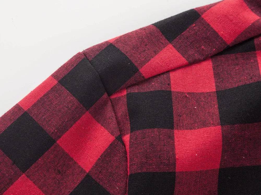 2025 New Summer Fashion Button Up Chemise Homme Checkered Shirts Men Short Sleeve Blouses Tops