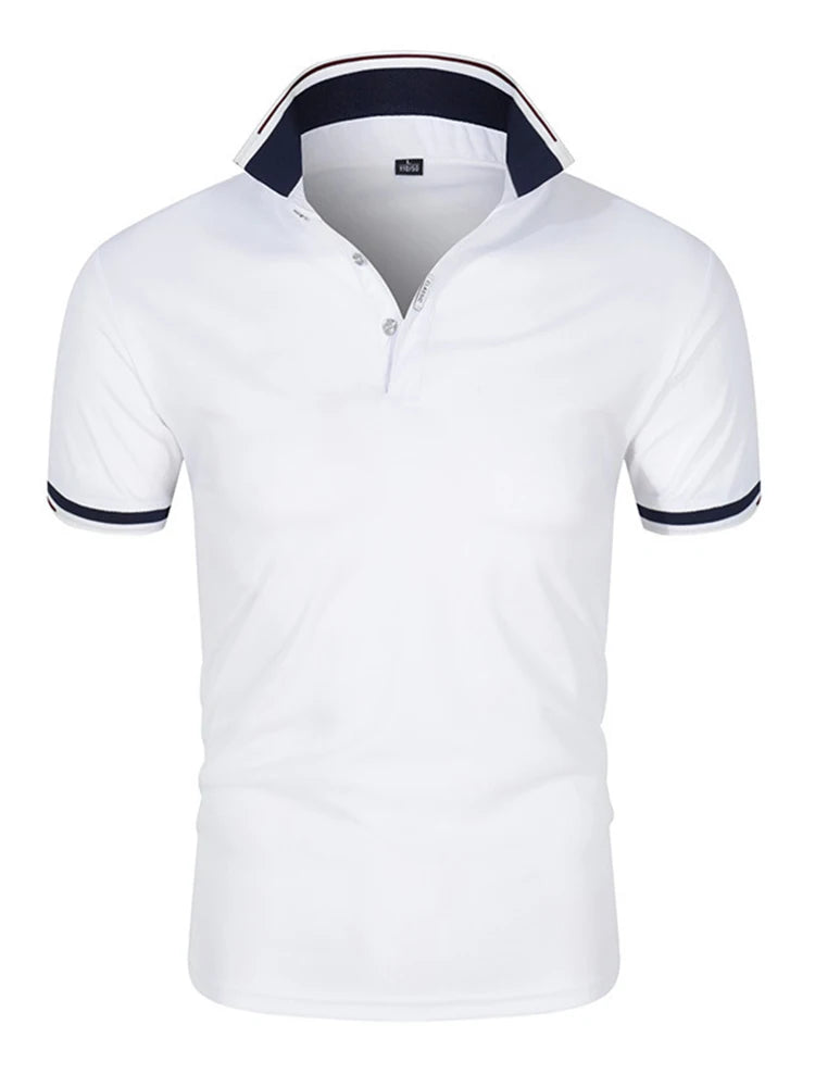 2025 new Polo T shirt for Men White Casual Short Sleeve Golf Polo Shirts Homme New Summer Clothes High Quality Ropa Hombre