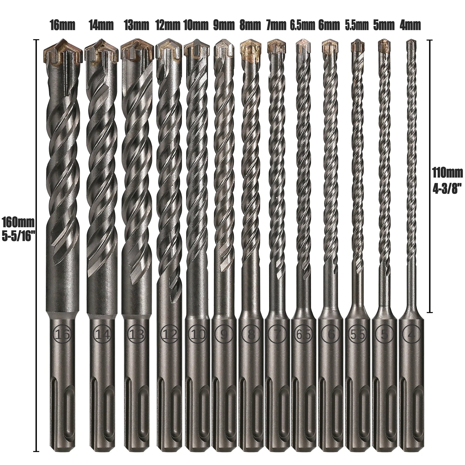 Extended Cross Electric Hammer Drill 110-500mm SDS Plus Through Wall Reinforced Concrete Hard Alloy Four Blade Impact Drill Bit