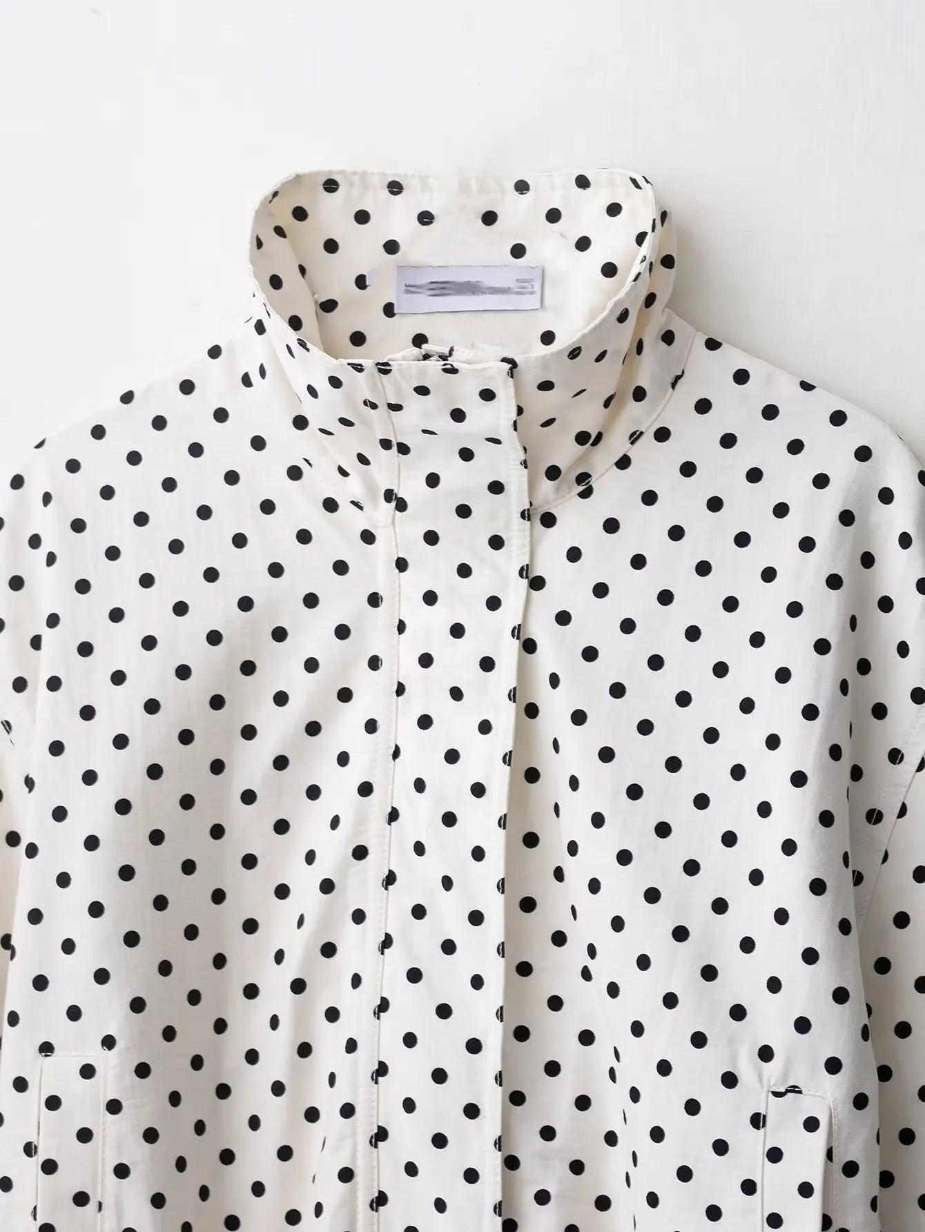 HH Women Elegant Fashion Polka Dot Pink Jacket Single Breasted High Collar Drawstring Coat Spring Lady Trend Street Outwear