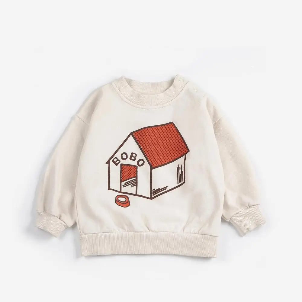 Kids Clothing 26 Boys Girls Hoodie Round Neck Plus Velvet Sweatshirt Girls Winter Clothes Boys Baby Tops Coat Child Clothing
