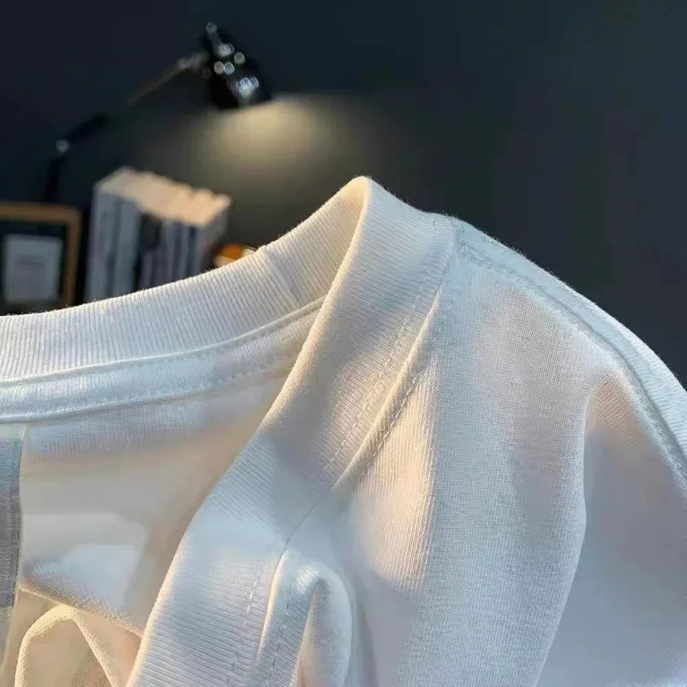 New Pure Cotton T-shirts for Summer Beach Trips for Men and Women, with Funny Printed Designs, Are Comfortable and Trendy