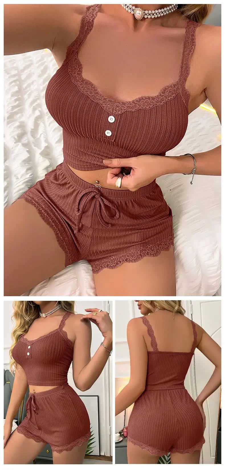 Women Pajama Sets Pijama Pajamas Woman Summer Set Sexy Women Sleepwear for Sleeping Women&