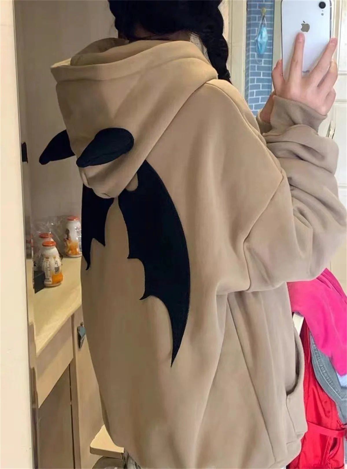 Hoodies Devil Women Men Dark Style Vintage Harajuku Hoody Zip Up Sweatshirt Hip Hop Streetwear Y2k Aesthetic Grunge Cardigan