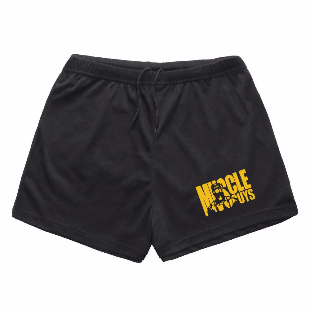 Quick Dry Running Shorts Men Solid Sports Clothing Fitness Bodybuilding Short Pants Sport Homme Gym Training Beach Shorts Length