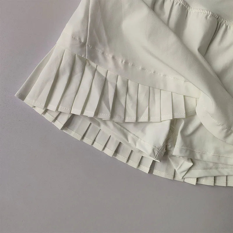 High Waisted Sports Short Skirt Summer New Style Cool Anti Glare Including Lined Shorts Fitness Yoga Quick Drying Pleated Skirt