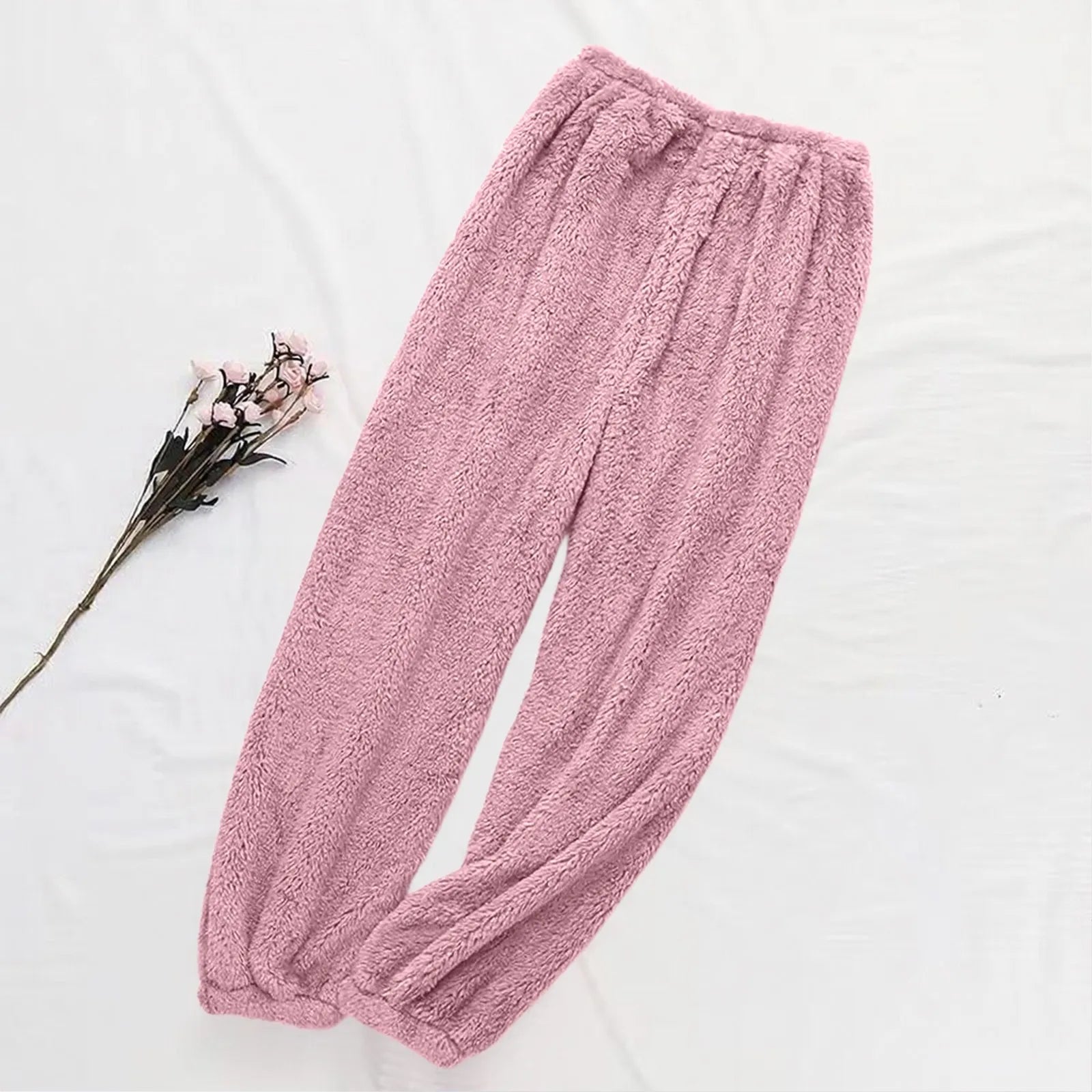 Pajamas Pants For Women Warm Winter Solid Color Sleepwear Pyjamas Plush Pants Women Nightwear Fashionable Home Wear