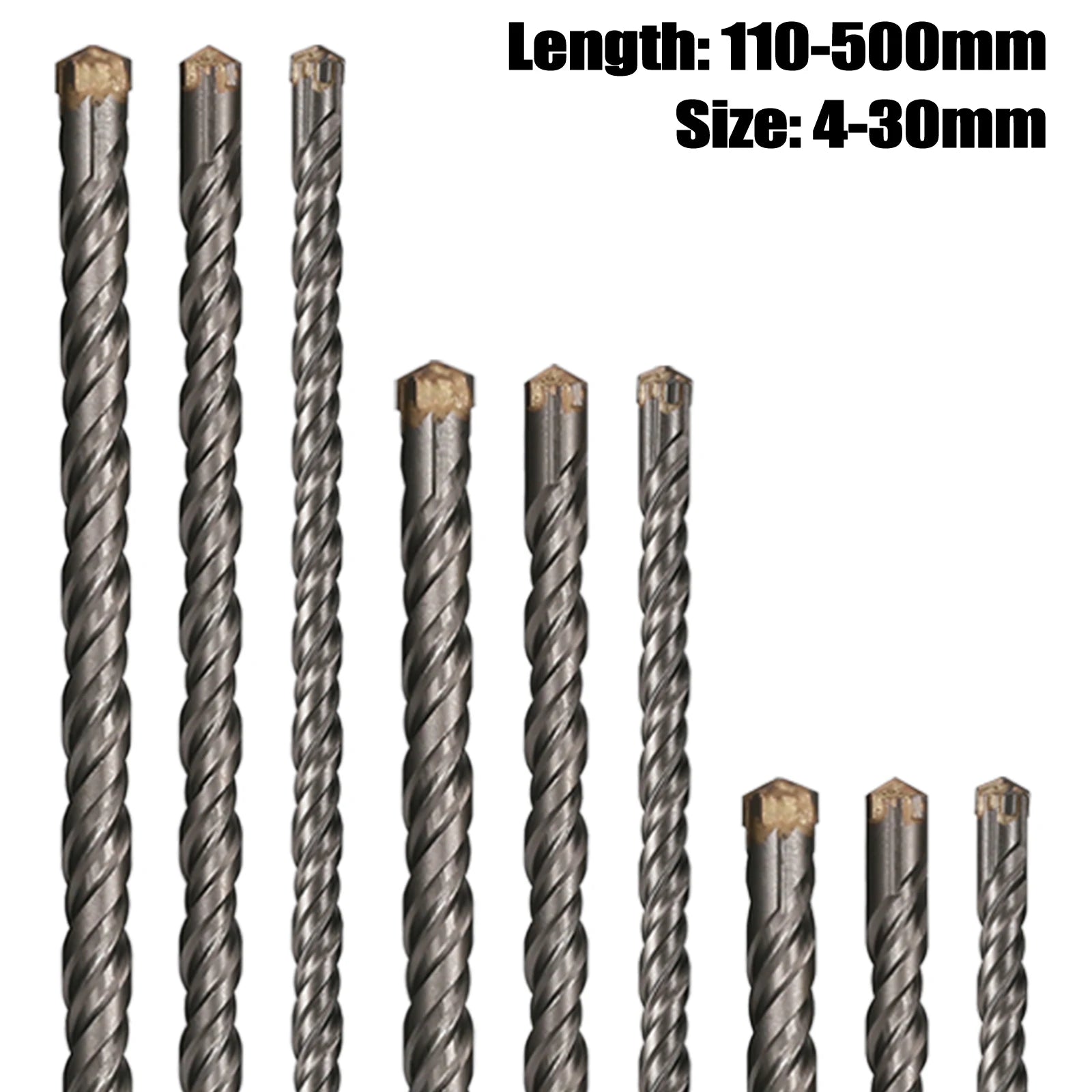 Extended Cross Electric Hammer Drill 110-500mm SDS Plus Through Wall Reinforced Concrete Hard Alloy Four Blade Impact Drill Bit
