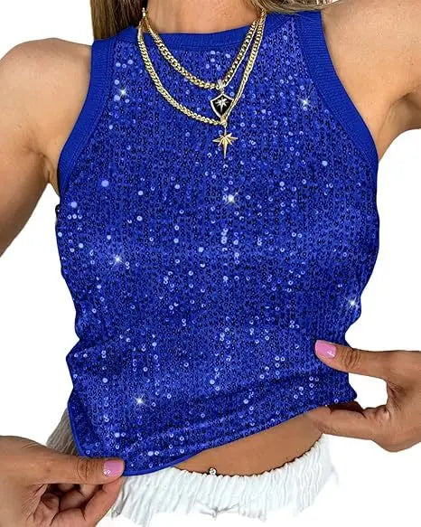 Tank Top for Women 2025 Summer New Pearl Leopard Print Small Sleeveless T-shirt Sexy Exposed Navel and Waist Color Blocked Vest