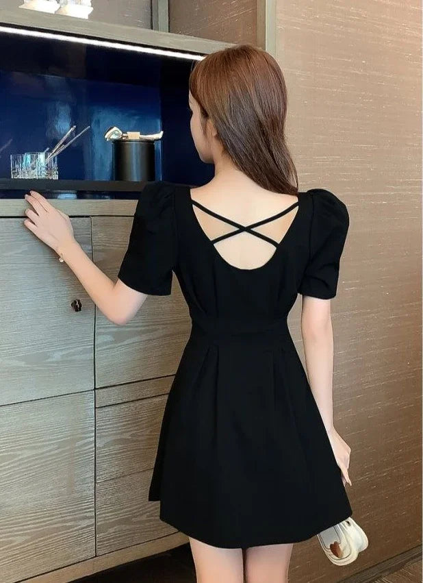 Red Short Dresses for Women 2025 Black Backless Woman Dress Mini Open Back Clothes Xxl Summer Aesthetic Fashion Promotion Sale X