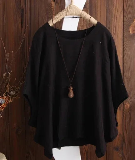 Cotton Linen Shirts Women Casual Solid Blouses Shirts Loose Tops Tunic Blusas Oversized T-Shirt Blouse Women Short Sleeve Shirt