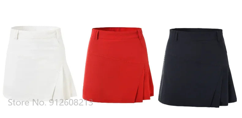 Short Skirt Women Breathable Anti Glare Casual Sports Skirts Outdoor Golf Tennis Pleated Skorts Lady A-lined Culottes with Short