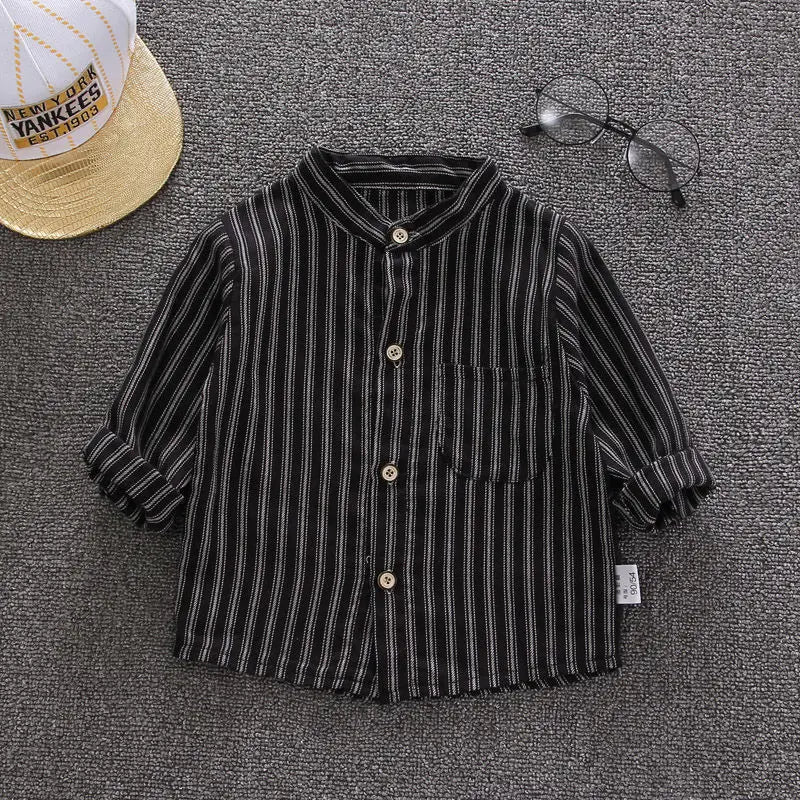 Kids Shirt Clothes Spring Thin Blouses Clothing Infant Boy Plaid Cotton Tops 1 2 3 4 Years Kids Long Sleeves Shirt