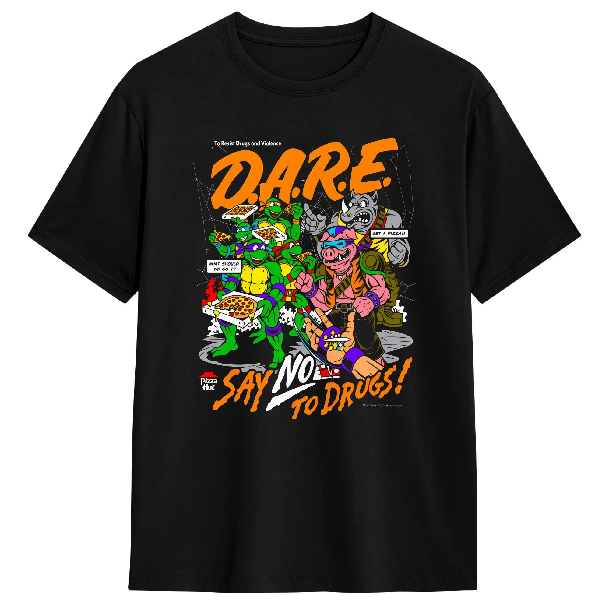 TMNT D.A.R.E. Just Say No 100 Cotton T-Shirts Hipster Tshirt for Men&