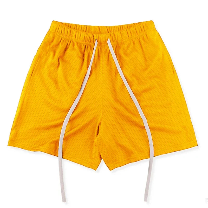 Summer Beach Shorts Plain Gym Shorts Mens Mesh Quick Dry Breathable Basketball Shorts Man Bodybuilding Fitness Shorts