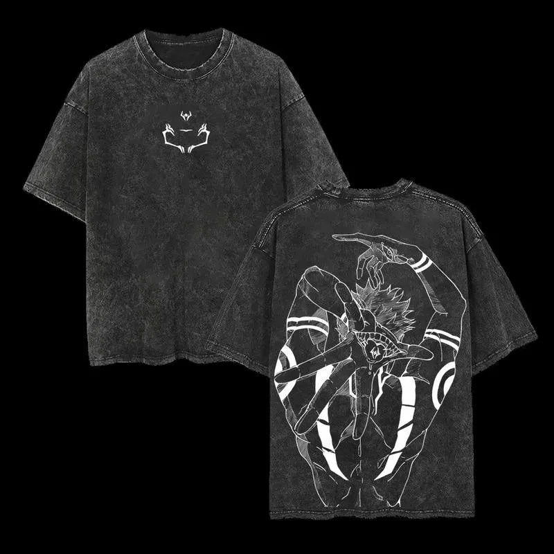 Mens Washed New Arrival Clothes Tee Shirt Graphic T-Shirts Men Tshirt for Men Ropa Hombre Anime Jujutsu Kaisen Ryomen Sukuna