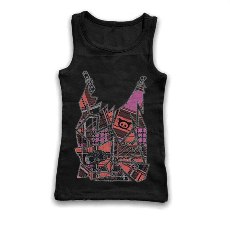 Aesthetic Women Crop Tops Black Crop Tops Slim Harajuku Y2K Goth Short Sleeve Y2K Fashion graphics fairy grunge Summer E-girl