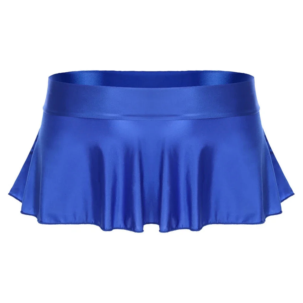 Sexy Womens Glossy Short Skirt Shiny Skater Dance Party Skirt A-line Skirt 2023 Fashion Summer Women&